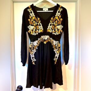 Bohme Embroidered Dress Size Small Knee-length